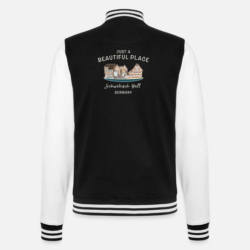 Schwäbisch Hall, Southern Germany, Drawing - College Sweat Jacket - black/white