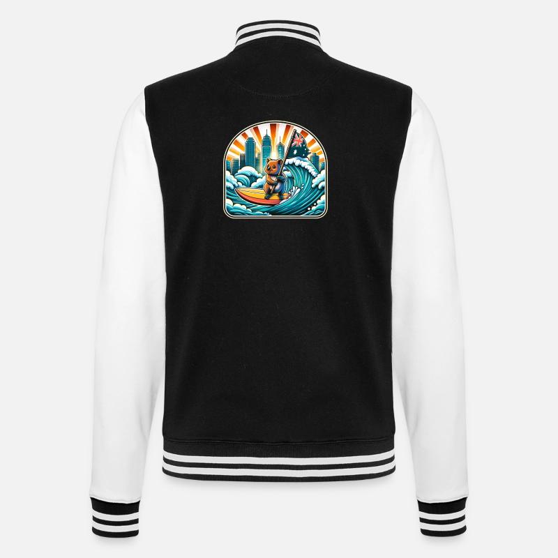 Design de surf australien Quokka - Veste Teddy - noir/blanc
