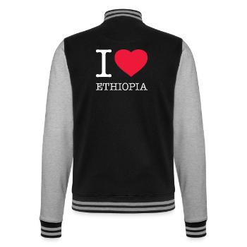 J’AIME L’ETHIOPIE Äthopien - Veste Teddy - noir/gris chiné - Dos - Marisol (170cm)