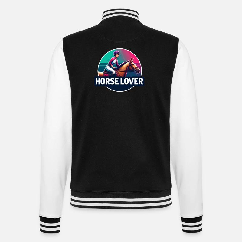 Emblème du cavalier équestre - Veste Teddy - noir/blanc