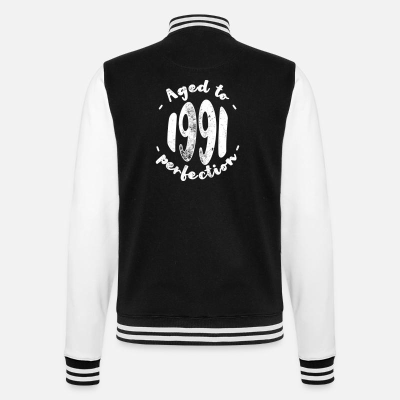 Aged to 1990 Nostalgia - College Sweat Jacket - black/white