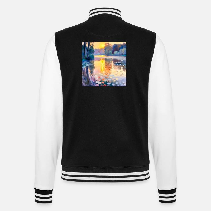 Nénuphars Impressionnisme - Veste Teddy - noir/blanc