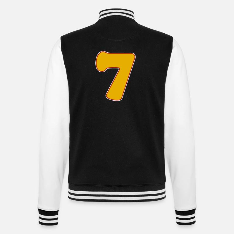 7 - College-Sweatjacke - Schwarz/Weiß