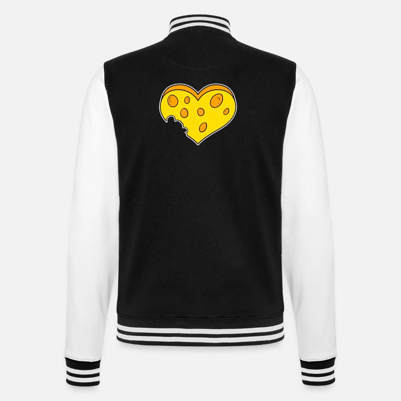 Cheese Heart - College Sweat Jacket - black/white