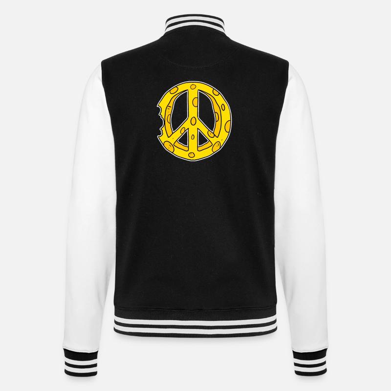 Cheese Peace Peace - College Sweat Jacket - black/white