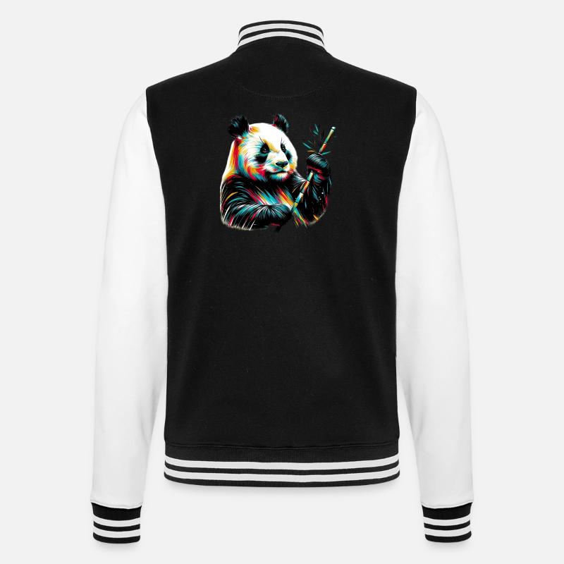 Panda - College Sweat Jacket - black/white