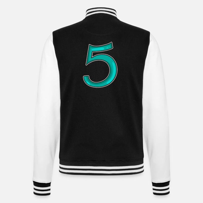 5 - Five - College Sweat Jacket - black/white