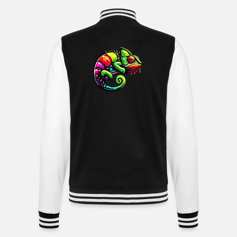 Chameleon - College Sweat Jacket - black/white