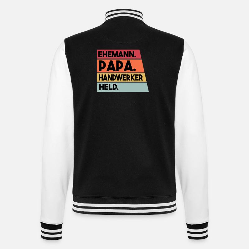 Ehemann Papa Handwerker Held - College-Sweatjacke - Schwarz/Weiß