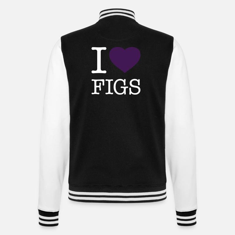 I LOVE FIGS - College Sweat Jacket - black/white