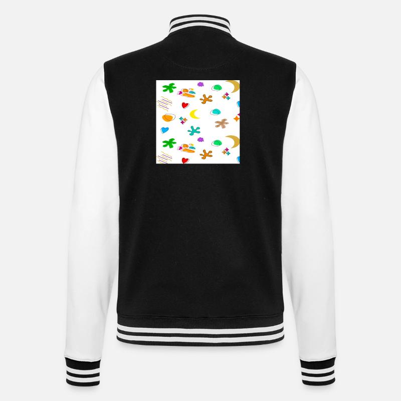 Pattern1 - College Sweat Jacket - black/white
