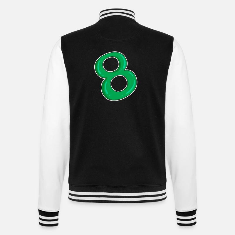 Huit - 8 - Vert - Veste Teddy - noir/blanc