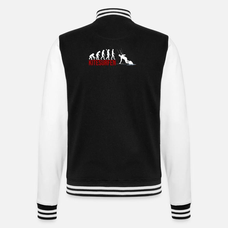 Evolution Kitesurfen - College-Sweatjacke - Schwarz/Weiß