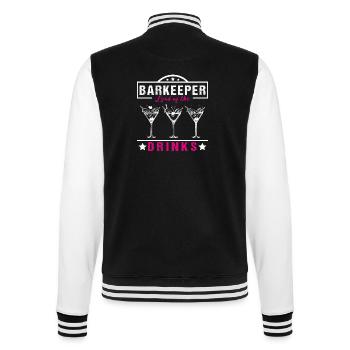 Barkeeper Lord - College-Sweatjacke - Schwarz/Weiß - Hinten - Marisol (170cm)