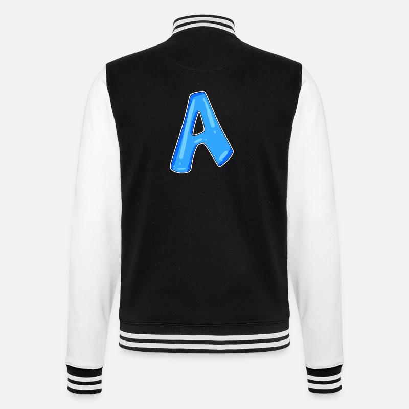 Buchstabe A Anfangsbuchstabe - College-Sweatjacke - Schwarz/Weiß