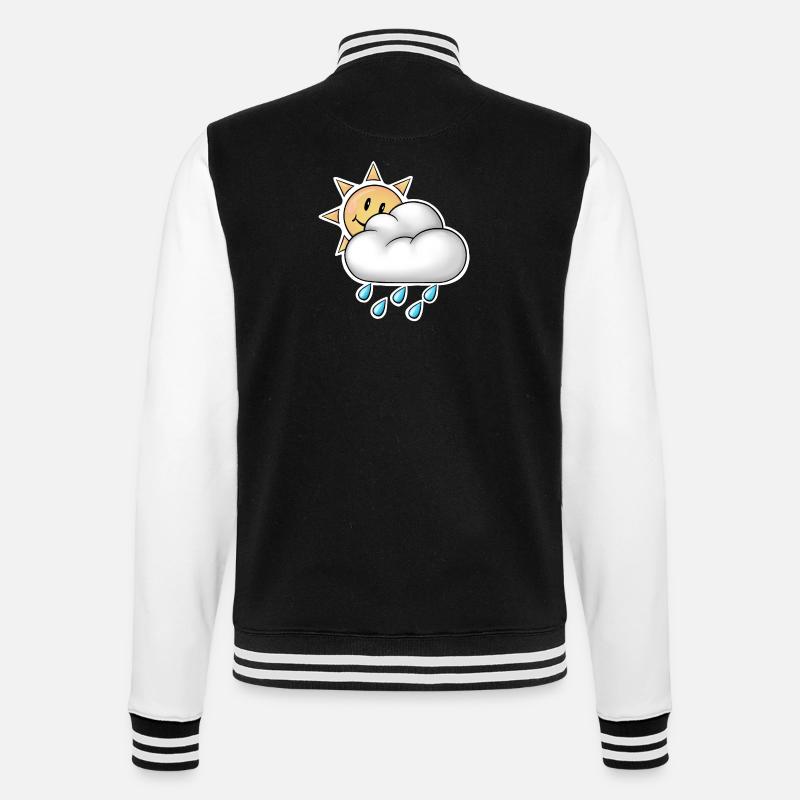 Cheerful Sun with Cloud Rain - College Sweat Jacket - black/white