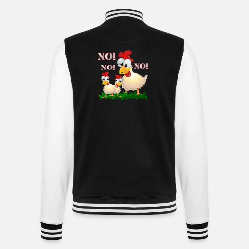 FUNNY CHICKEN COMIC - NO - College Sweat Jacket - black/white