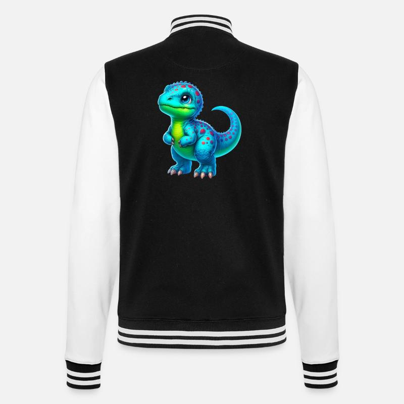 Dinosaur - College Sweat Jacket - black/white