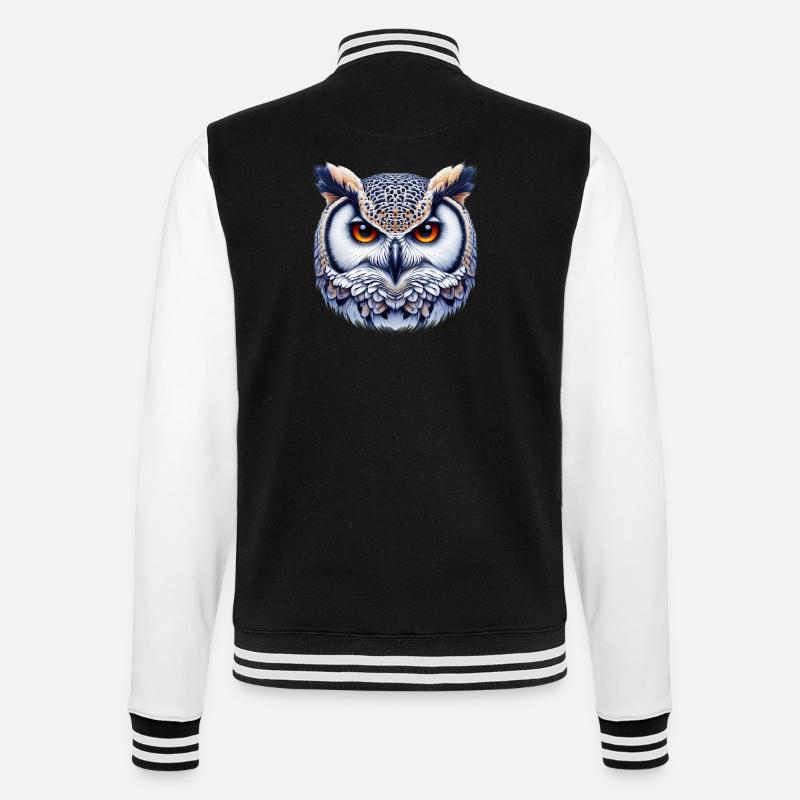 Eule - College-Sweatjacke - Schwarz/Weiß