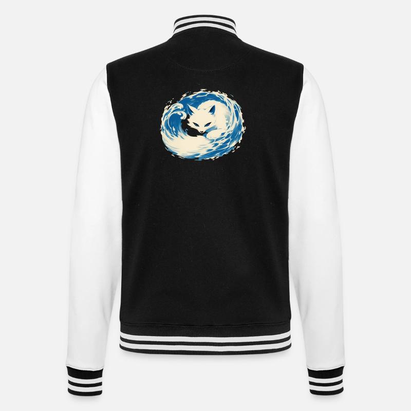 Polarfuchs - College-Sweatjacke - Schwarz/Weiß