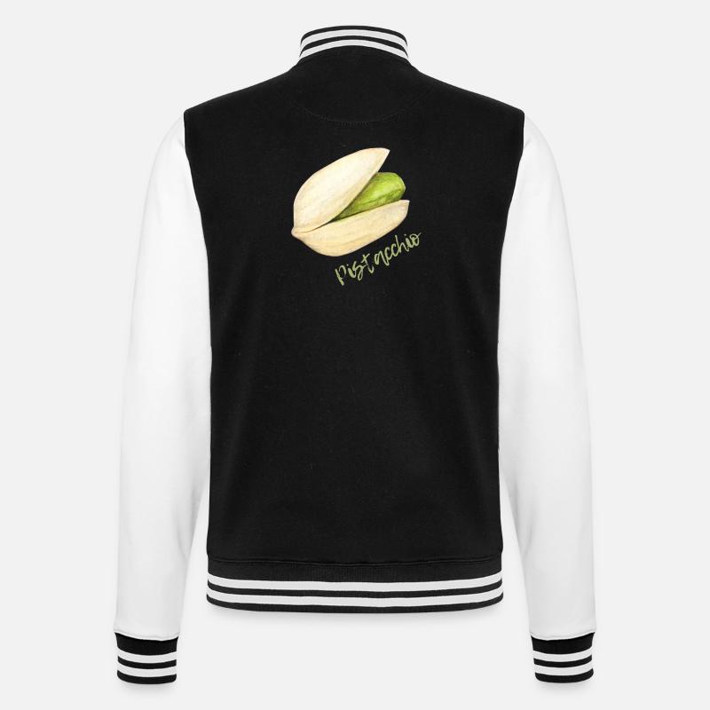 Pistachio with shell and pit - College Sweat Jacket - black/white