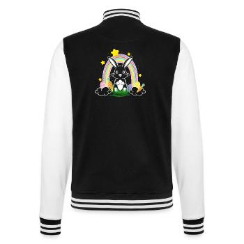 Lapin de Pâques avec arc-en-ciel et œufs de Pâques - Veste Teddy - noir/blanc - Dos - Marisol (170cm)