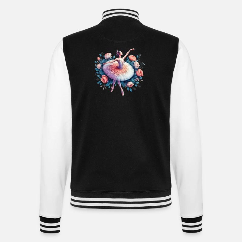 Ballet dancer with tutu - College Sweat Jacket - black/white
