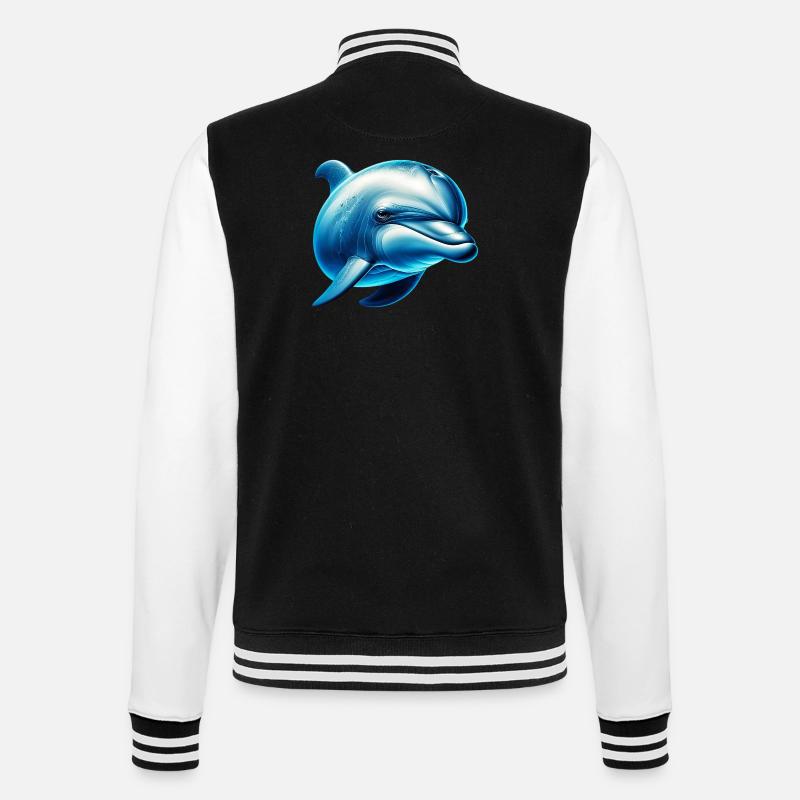 Delfin - College-Sweatjacke - Schwarz/Weiß