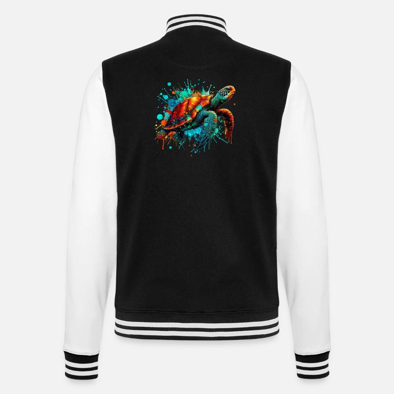 Turtle - College Sweat Jacket - black/white