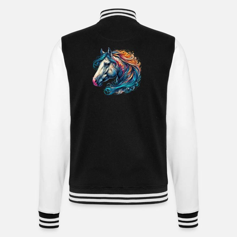 Cheval - Veste Teddy - noir/blanc
