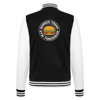 Burger aujourd’hui, gym demain - Veste Teddy - noir/blanc - Dos - Marisol (170cm)