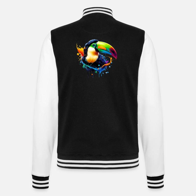 Tukan - College-Sweatjacke - Schwarz/Weiß
