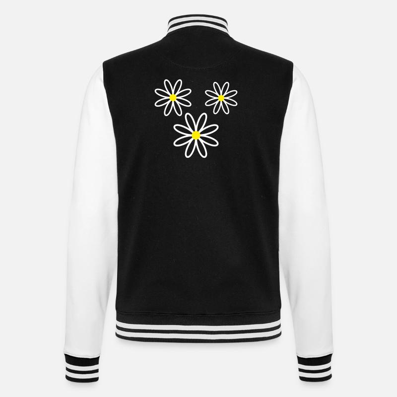 Gänseblümchen Blume - College-Sweatjacke - Schwarz/Weiß
