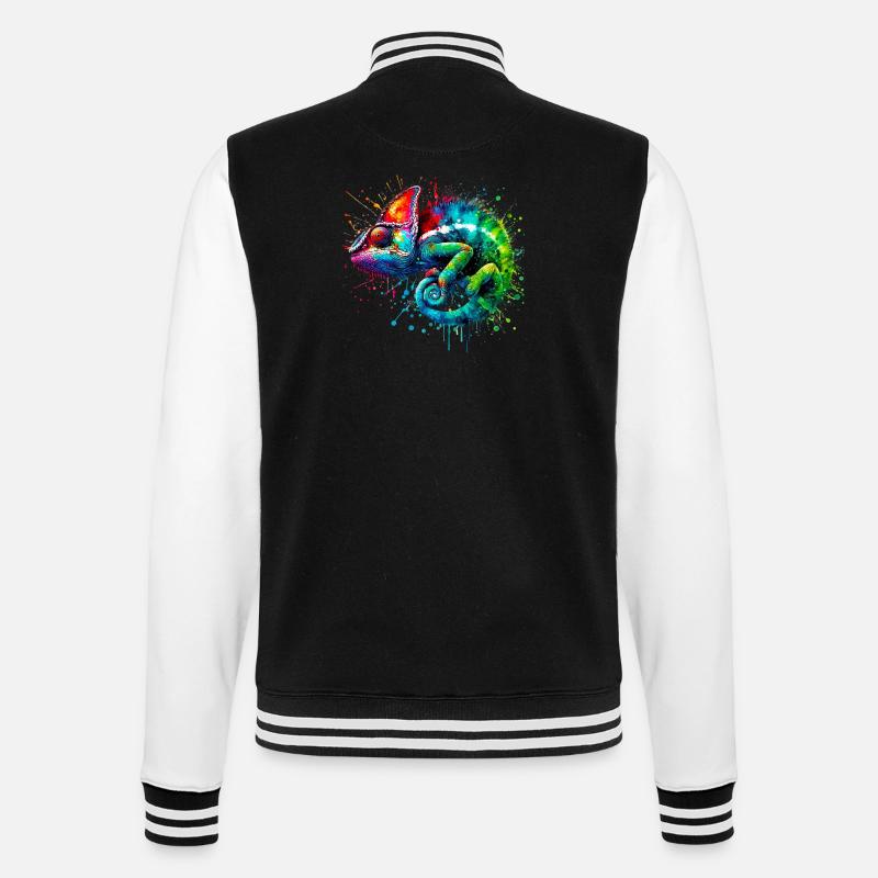 Chamäleon - College-Sweatjacke - Schwarz/Weiß