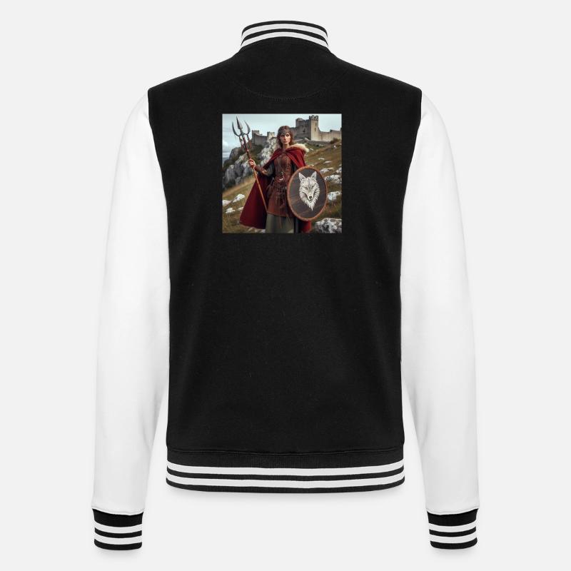 Wikinger-Krieger - College-Sweatjacke - Schwarz/Weiß