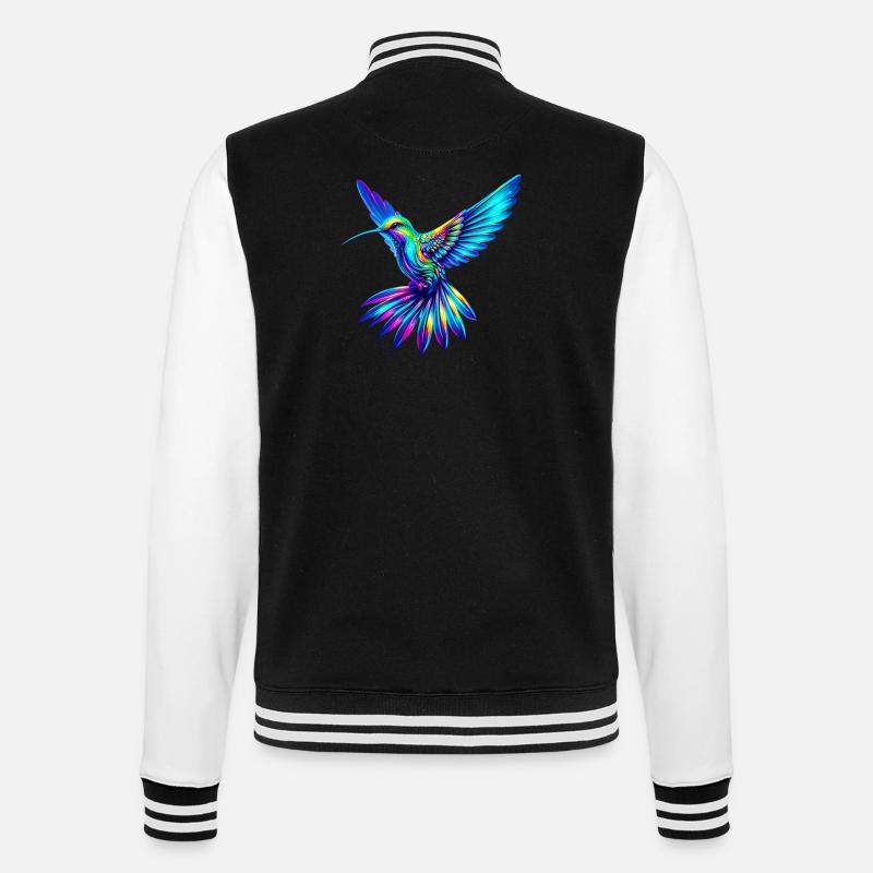 Kolibri - College-Sweatjacke - Schwarz/Weiß