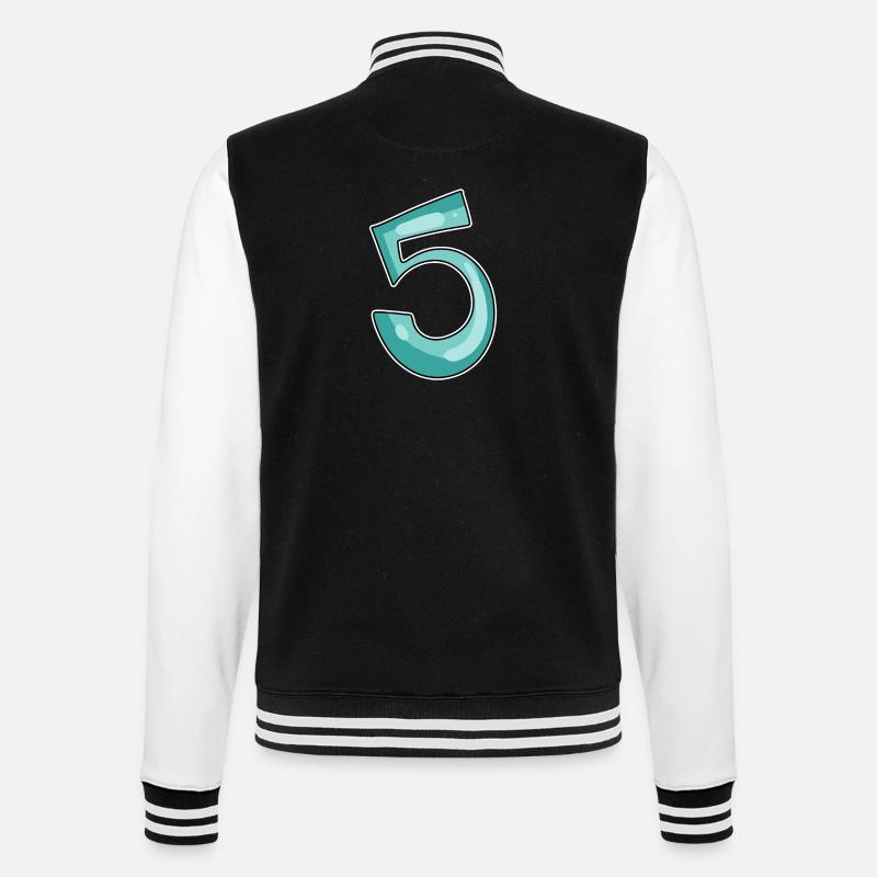5 Number - College Sweat Jacket - black/white