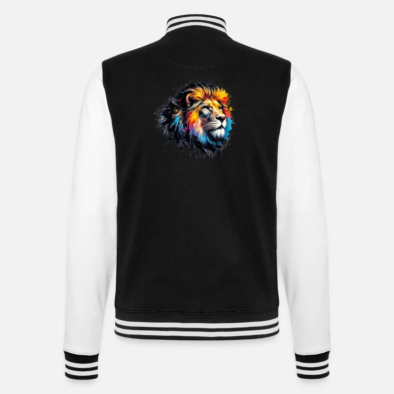 Löwe - College-Sweatjacke - Schwarz/Weiß