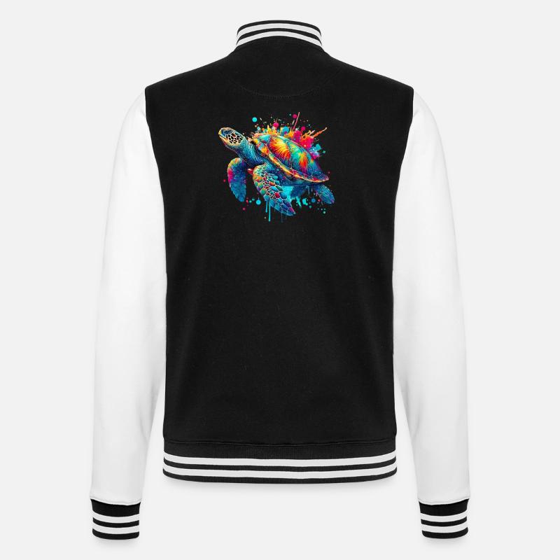 Tortue - Veste Teddy - noir/blanc