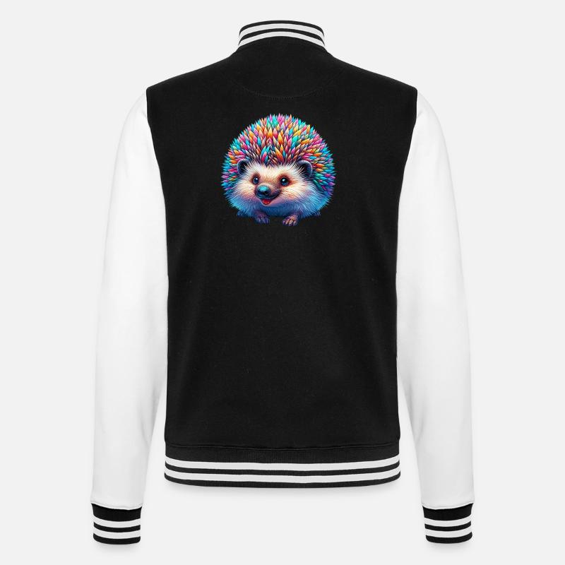 Hedgehog - College Sweat Jacket - black/white