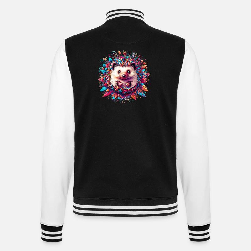 Hedgehog - College Sweat Jacket - black/white