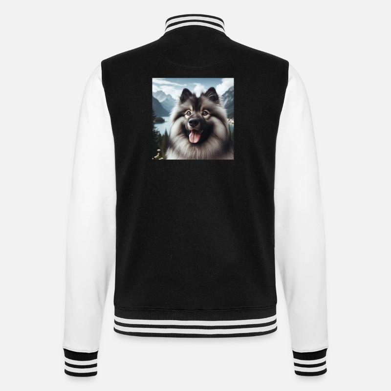 Cheerful Wolfspitz - College Sweat Jacket - black/white