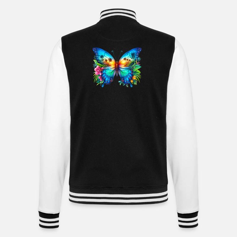 Papillon - Veste Teddy - noir/blanc
