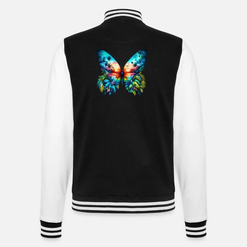 Papillon - Veste Teddy - noir/blanc