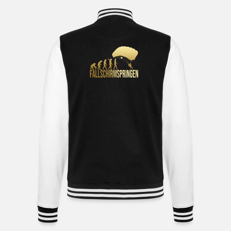 Evolution Fallschirmspringen - College-Sweatjacke - Schwarz/Weiß