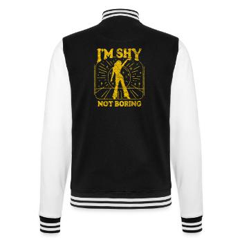 Je suis timide, pas ennuyeuse jaune - Veste Teddy - noir/blanc - Dos - Marisol (170cm)