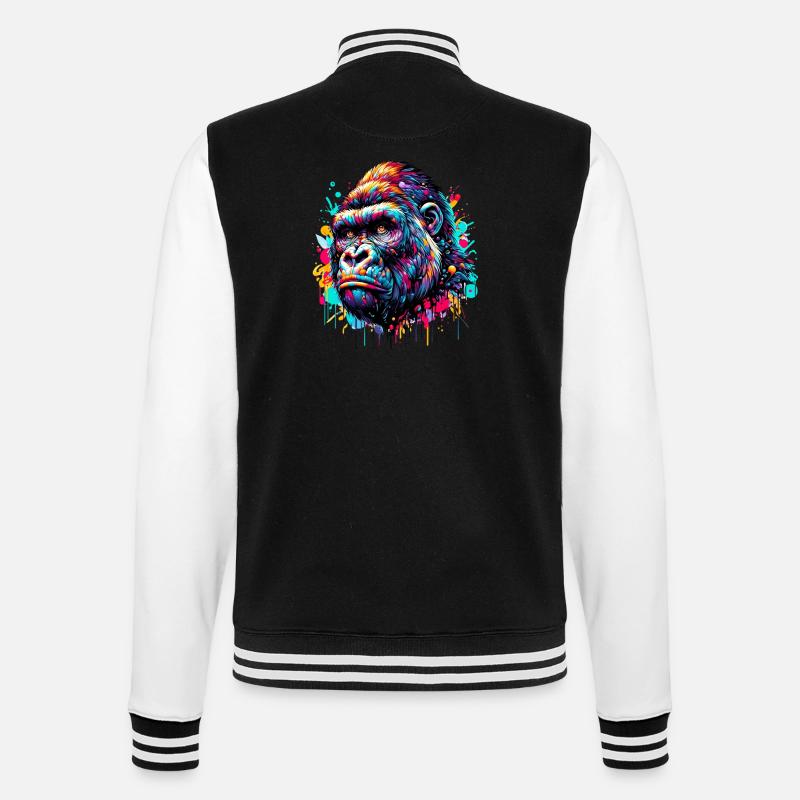 Gorilla - College-Sweatjacke - Schwarz/Weiß