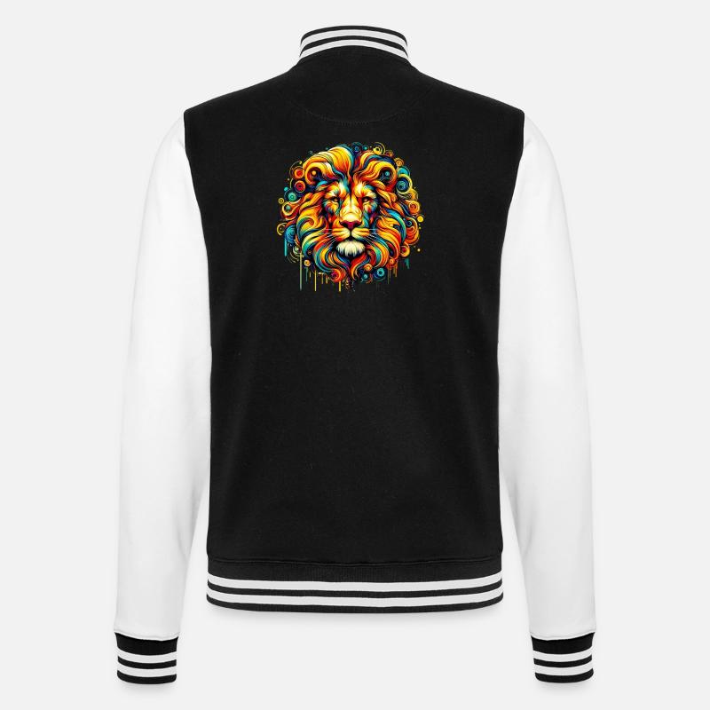 Lion - College Sweat Jacket - black/white