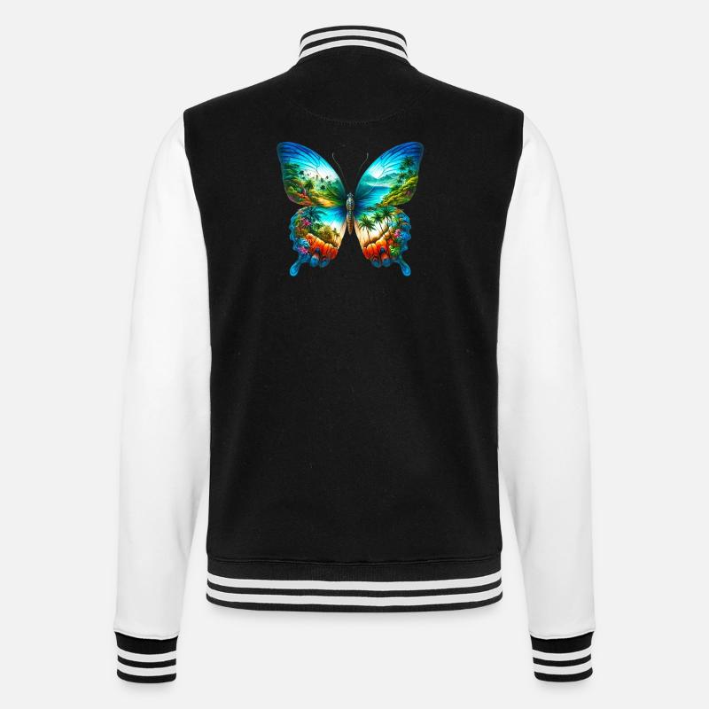 Papillon - Veste Teddy - noir/blanc