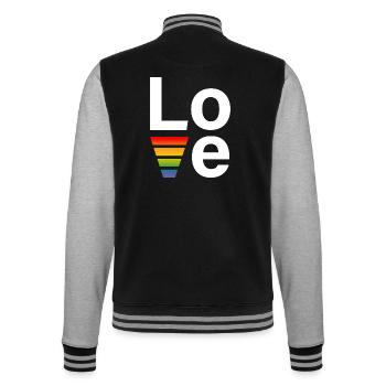 Chemise LGBT Regenbogen love blanc - Veste Teddy - noir/gris chiné - Dos - Marisol (170cm)